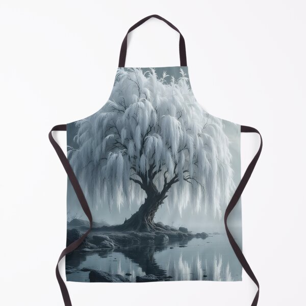 Item preview, Weeping Willow by the Pond, mystical in Black and White designed and sold by MarionsArt.