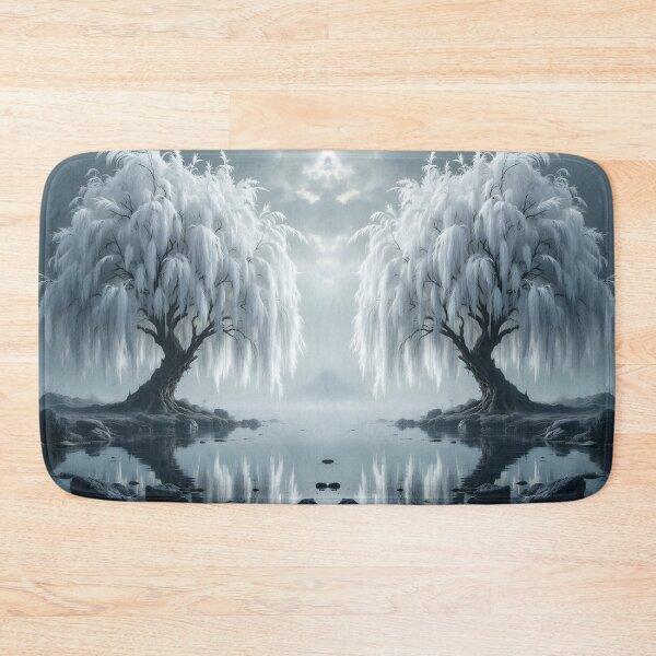 Item preview, Weeping Willow by the Pond, mystical in Black and White designed and sold by MarionsArt.