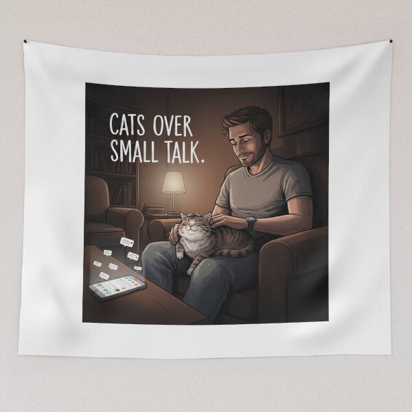 Item preview, Cats Over Small Talk designed and sold by PetJoyPrintsCO.
