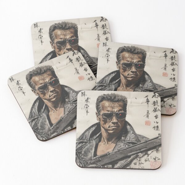 Item preview, Arnold  Terminator Sumi-e  designed and sold by AnimeArsenalPrints.