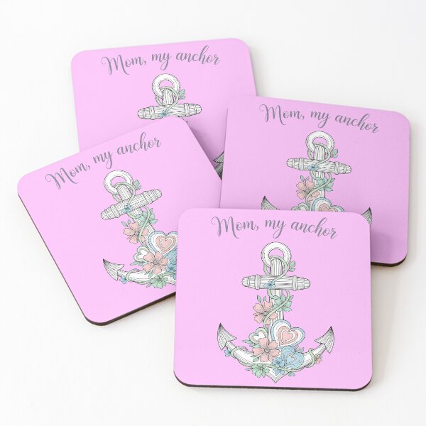 Item preview, Mom, My Anchor – Nautical Anchor with Flowers and Hearts designed and sold by Sea Gem.