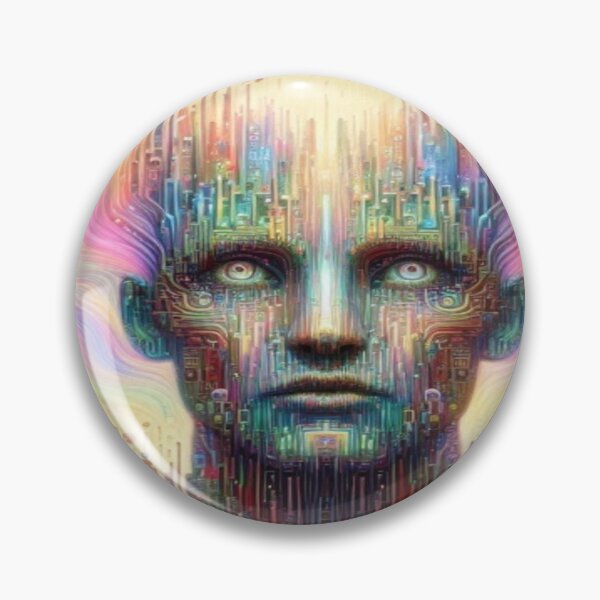 Artikelvorschau, Cyber Dreamface with Floral Energy and Vibrant Surreal Cityscape entworfen und verkauft von FotoworldEdel.