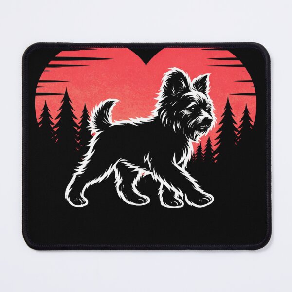 Item preview, Cute Yorkie Dog Design – Yorkshire Terrier Silhouette with Retro Heart Sunset, Dog Lover Gift designed and sold by VibeOffline Studio.