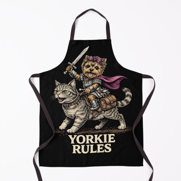 Item preview, Yorkie Rules – Funny Yorkshire Terrier Warrior Riding Cat, Cute Dog Meme Gift for Yorkie Lovers designed and sold by VibeOffline Studio.