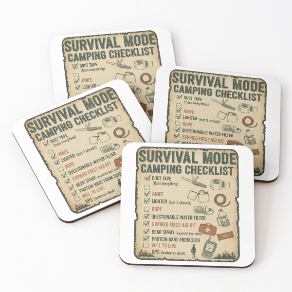 Item preview, Survival Mode Camping Checklist designed and sold by BeastandBanshiLLC.