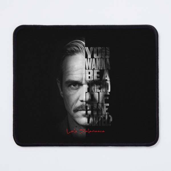 Item preview, Lalo Salamanca Black and White Typography Portrait – Split Face Villain Poster designed and sold by Enea Kelo.
