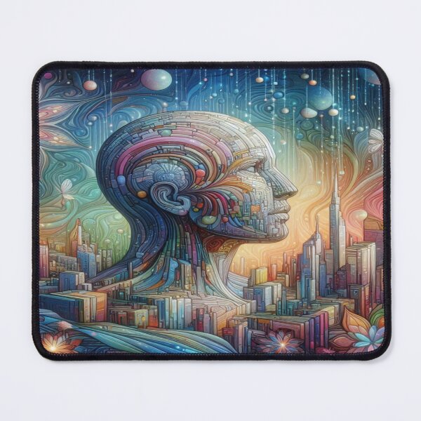 Item preview, Futuristic Cyber Portrait with Cosmic Energy, Floral Elements and Vibrant Colors designed and sold by FotoworldEdel.