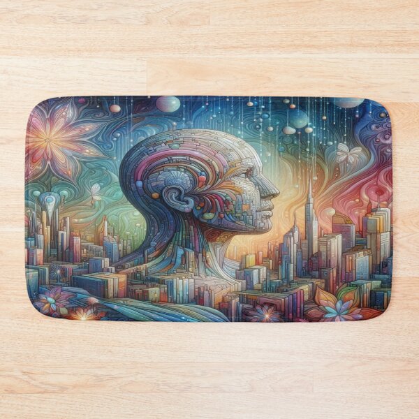 Item preview, Futuristic Cyber Portrait with Cosmic Energy, Floral Elements and Vibrant Colors designed and sold by FotoworldEdel.