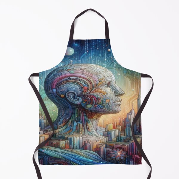 Item preview, Futuristic Cyber Portrait with Cosmic Energy, Floral Elements and Vibrant Colors designed and sold by FotoworldEdel.