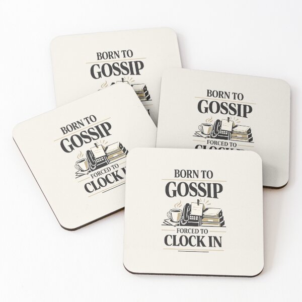 Item preview, BORN TO GOSSIP / FORCED TO CLOCK IN Funny Women’s Office Humor Tee designed and sold by POD DYNASTY | Original Print On Demand T-Shirt Graphics.