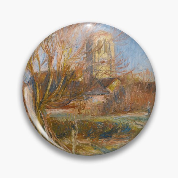Item preview, Leglise a Essoyes by Pierre-Auguste Renoir: Warm Impressionist Village Landscape designed and sold by artofuniverse.
