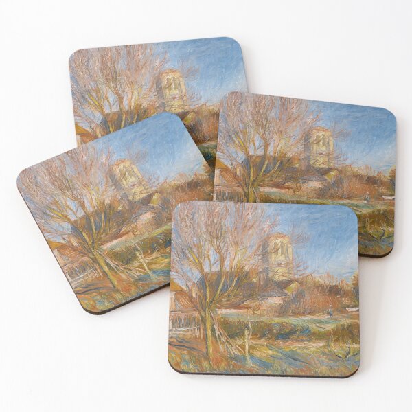 Item preview, Leglise a Essoyes by Pierre-Auguste Renoir: Warm Impressionist Village Landscape designed and sold by artofuniverse.