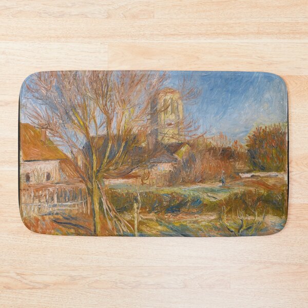 Item preview, Leglise a Essoyes by Pierre-Auguste Renoir: Warm Impressionist Village Landscape designed and sold by artofuniverse.