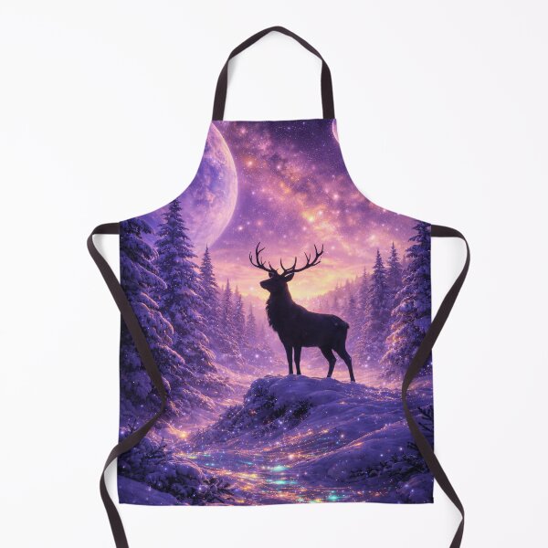 Item preview, Cosmic Elk in Winter Forest Beneath Galactic Sky designed and sold by ImaginingNebulae.
