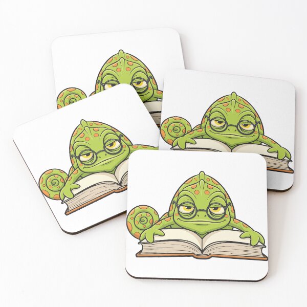 Item preview, Chameleon Reader Glasses Book Mascot Cartoon designed and sold by PixelStudioBe.