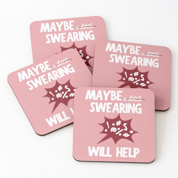 Item preview, Maybe Swearing Will Help (Pink-Maroon) designed and sold by MariePopPrints.
