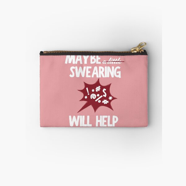 Item preview, Maybe Swearing Will Help (Pink-Maroon) designed and sold by MariePopPrints.