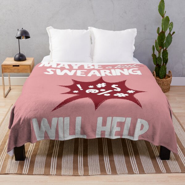 Item preview, Maybe Swearing Will Help (Pink-Maroon) designed and sold by MariePopPrints.