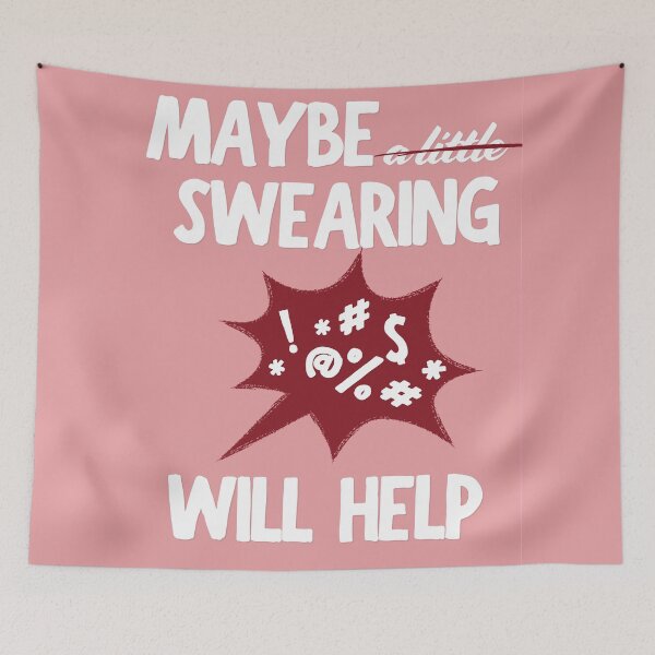 Item preview, Maybe Swearing Will Help (Pink-Maroon) designed and sold by MariePopPrints.