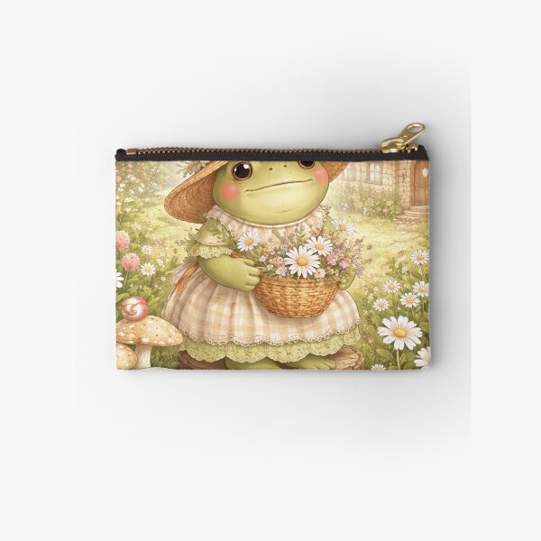 Item preview, Cottagecore Frog in garden with flowers designed and sold by TessAdventures.