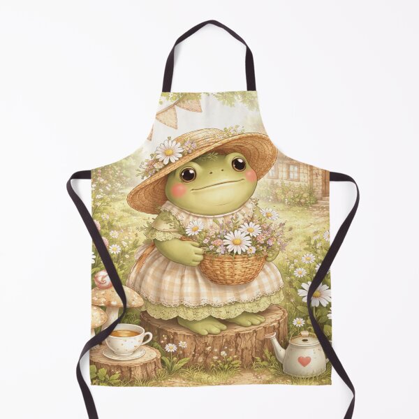 Item preview, Cottagecore Frog in garden with flowers designed and sold by TessAdventures.