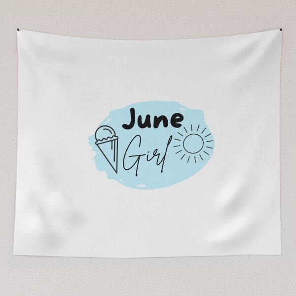 Item preview, June girl sticker with summer elements designed and sold by LilasStyle.