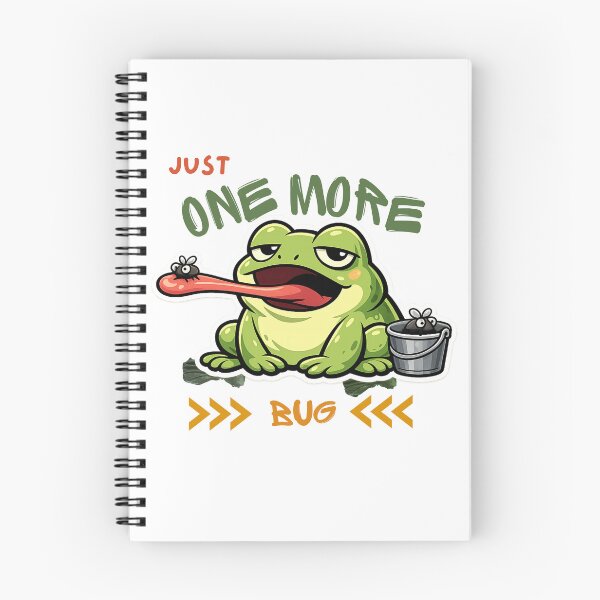 Item preview, Just One More Bug – Lazy Procrastinating Frog Funny Meme Cartoon designed and sold by HOUSE OF TIST.