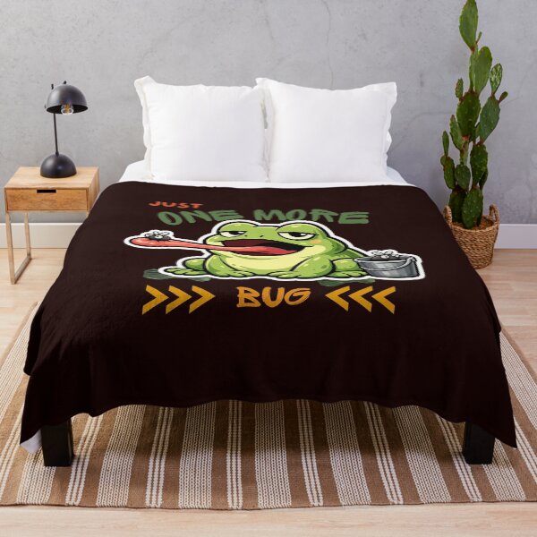 Item preview, Just One More Bug – Lazy Procrastinating Frog Funny Meme Cartoon designed and sold by HOUSE OF TIST.
