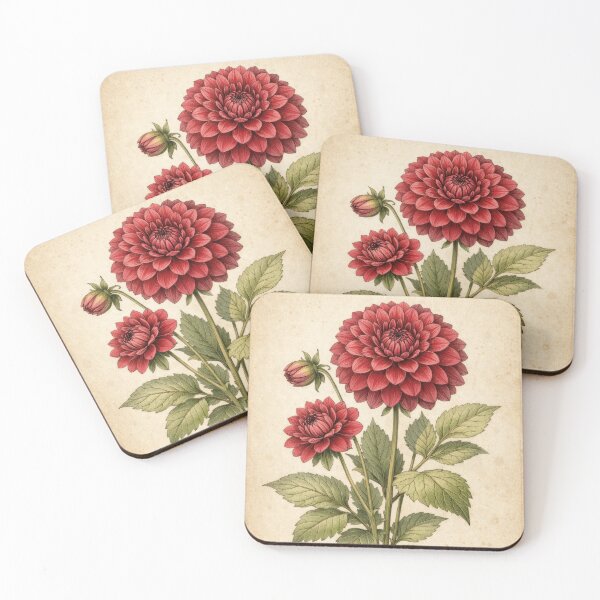Item preview, Vintage Dahlia Botanical Illustration - Antique Flower Botanical Print designed and sold by Darlin8888.