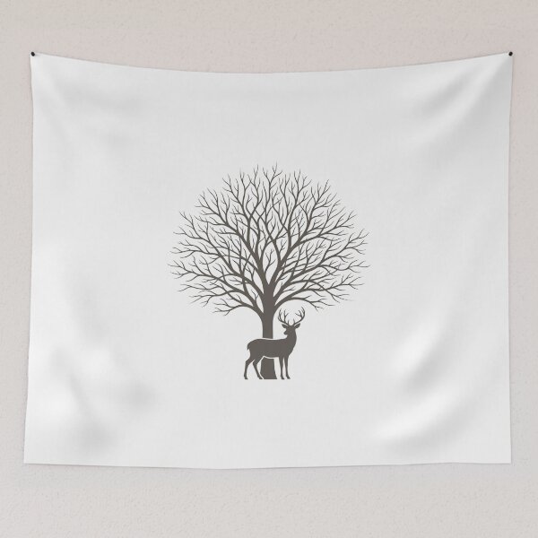 Item preview, Minimalist Deer Tree Silhouette nature minimalist line art designed and sold by chattsuede.