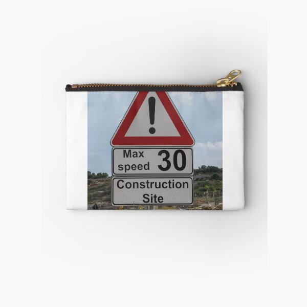 Item preview, Construction Site Warning Sign With Max Speed 30 Road Sign and Exclamation Alert Near Work Zone designed and sold by Nmallia.