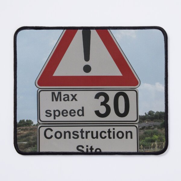 Item preview, Construction Site Warning Sign With Max Speed 30 Road Sign and Exclamation Alert Near Work Zone designed and sold by Nmallia.