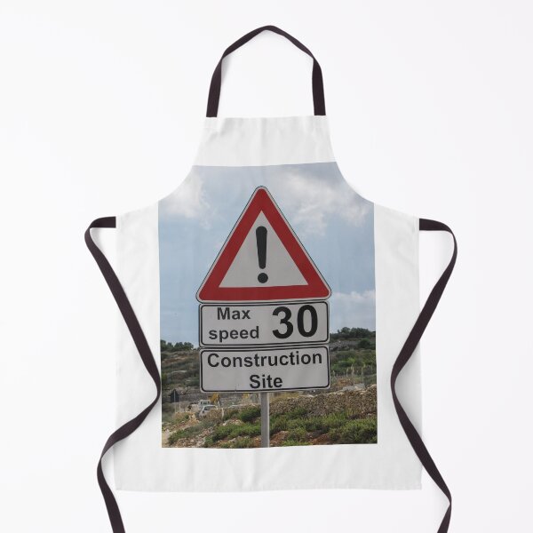 Item preview, Construction Site Warning Sign With Max Speed 30 Road Sign and Exclamation Alert Near Work Zone designed and sold by Nmallia.