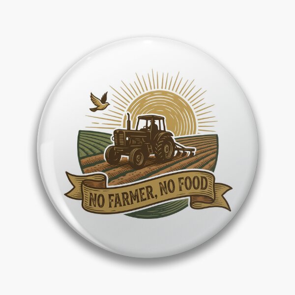 Item preview, No Farmer No Food Tractor Agricultural Vintage Rustic Woodcut designed and sold by chattsuede.