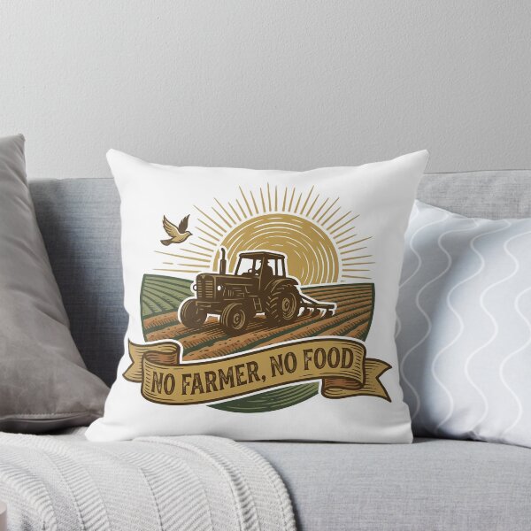 Item preview, No Farmer No Food Tractor Agricultural Vintage Rustic Woodcut designed and sold by chattsuede.