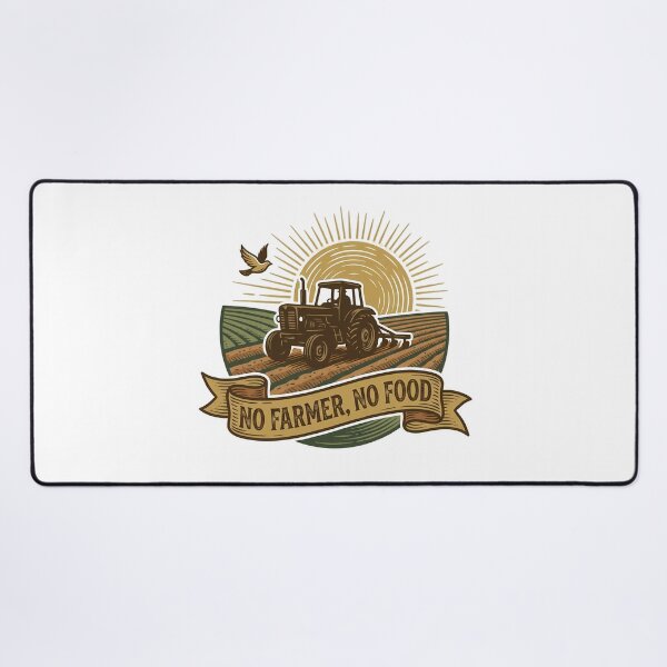 Item preview, No Farmer No Food Tractor Agricultural Vintage Rustic Woodcut designed and sold by chattsuede.