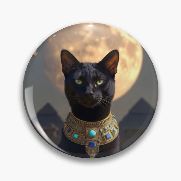 Item preview, Sacred Egyptian Black Cat On A Full Moon designed and sold by MakarenaCreate.