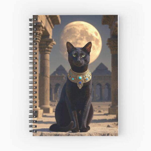 Item preview, Sacred Egyptian Black Cat On A Full Moon designed and sold by MakarenaCreate.