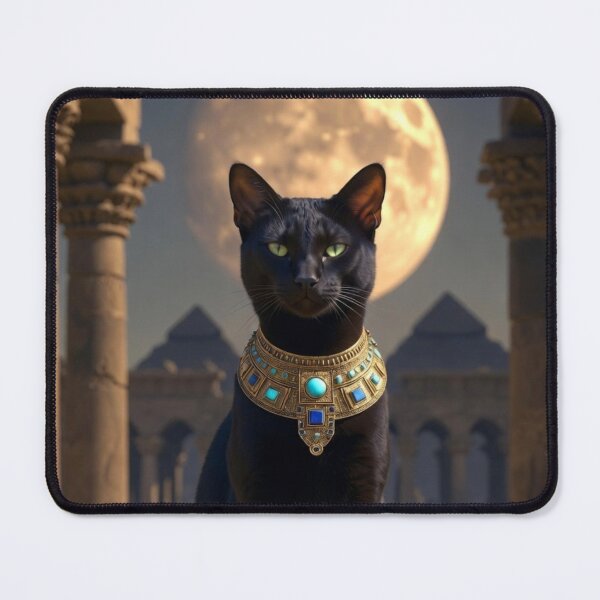 Item preview, Sacred Egyptian Black Cat On A Full Moon designed and sold by MakarenaCreate.