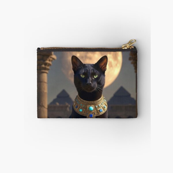 Item preview, Sacred Egyptian Black Cat On A Full Moon designed and sold by MakarenaCreate.