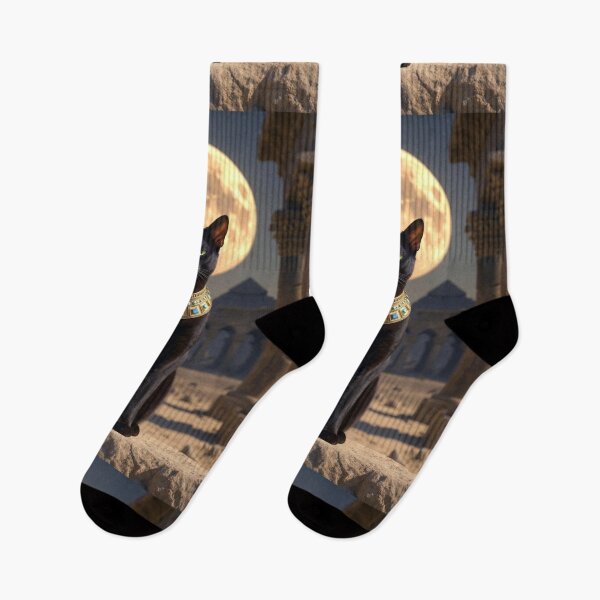 Item preview, Sacred Egyptian Black Cat On A Full Moon designed and sold by MakarenaCreate.
