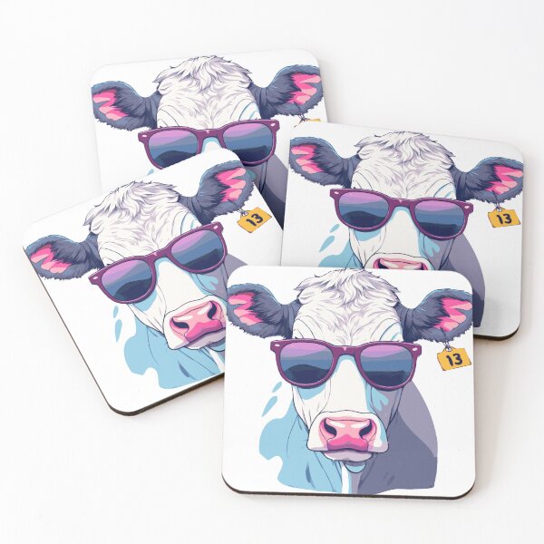 Aperçu de l'œuvre Lunettes de soleil Cow 13 Vaporwave Cool Factor créée et vendue par storethirteen.