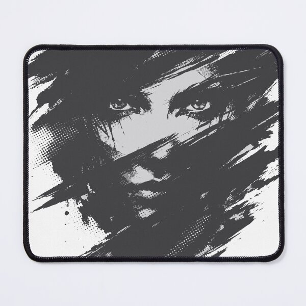 Item preview, A mysterious shadow portrait combining brush strokes and halftone textures for dramatic visual impact. designed and sold by Dejbar.