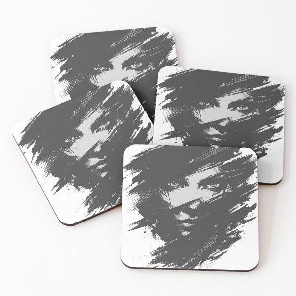 Item preview, A mysterious shadow portrait combining brush strokes and halftone textures for dramatic visual impact. designed and sold by Dejbar.