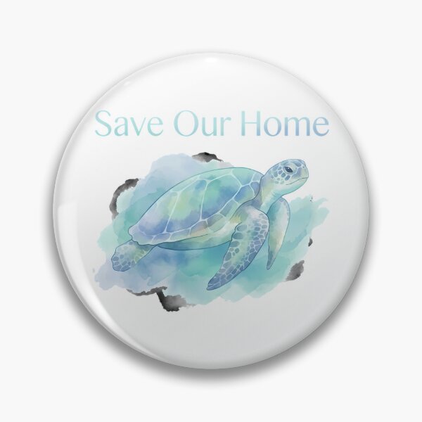 Item preview, Save Our Home sea turtle watercolor marine conservation ocean lover designed and sold by chattsuede.