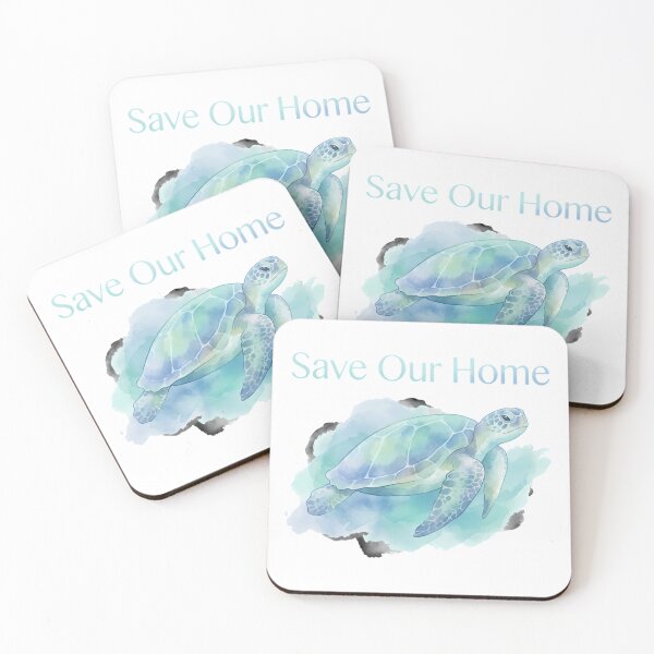 Item preview, Save Our Home sea turtle watercolor marine conservation ocean lover designed and sold by chattsuede.