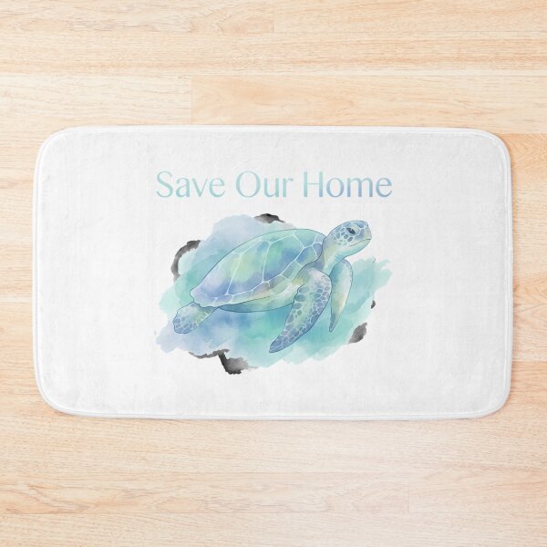 Item preview, Save Our Home sea turtle watercolor marine conservation ocean lover designed and sold by chattsuede.