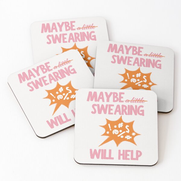Item preview, Maybe Swearing Will Help (Pink-Orange) designed and sold by MariePopPrints.