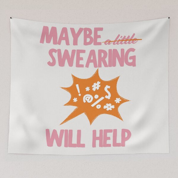 Item preview, Maybe Swearing Will Help (Pink-Orange) designed and sold by MariePopPrints.