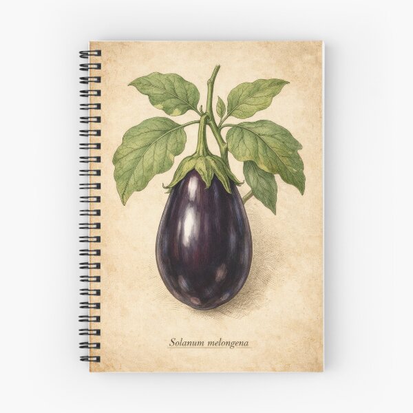 Item preview, Vintage Eggplant Botanical Illustration - Solanum melongena Antique Plant Print designed and sold by Darlin8888.